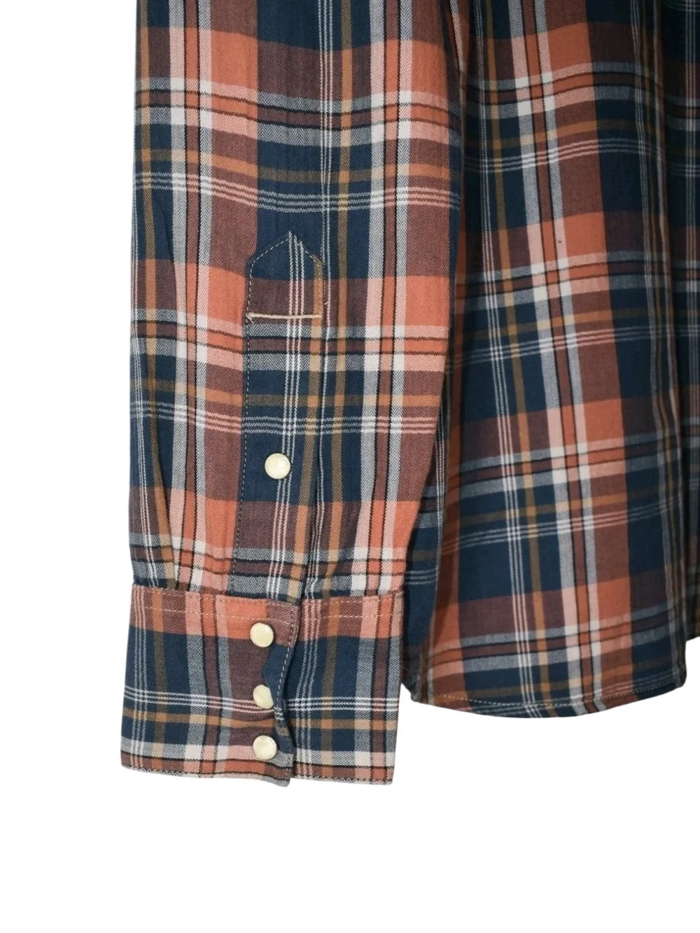True Religion Men's Plaid Western Pearl Snap Button Cowboy Shirt Size XL